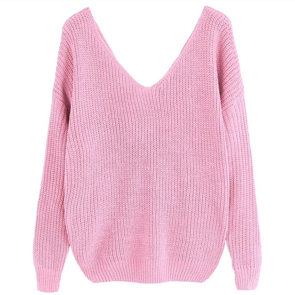 Wear 2 Ways Pearl Twist Knot Cross Pink Sweater - Picture 8 of 8